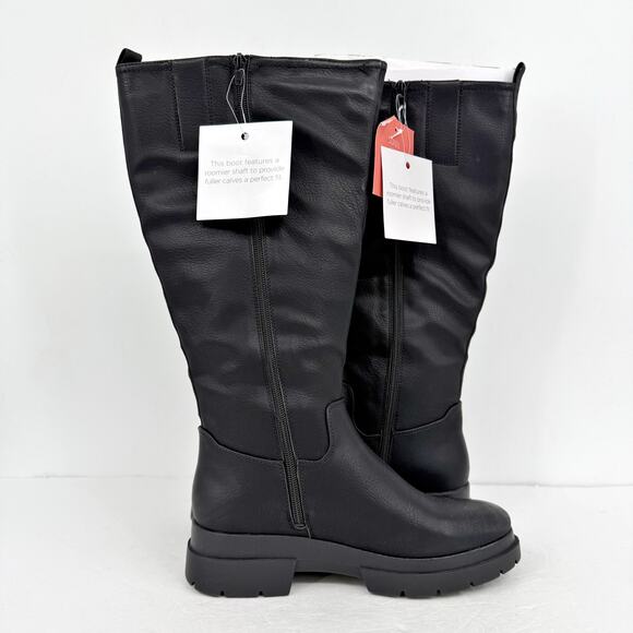 Soul Naturalizer Womens Orchid Knee High Boots US 8.5 M Wide Calf Black NIB - Picture 4 of 11